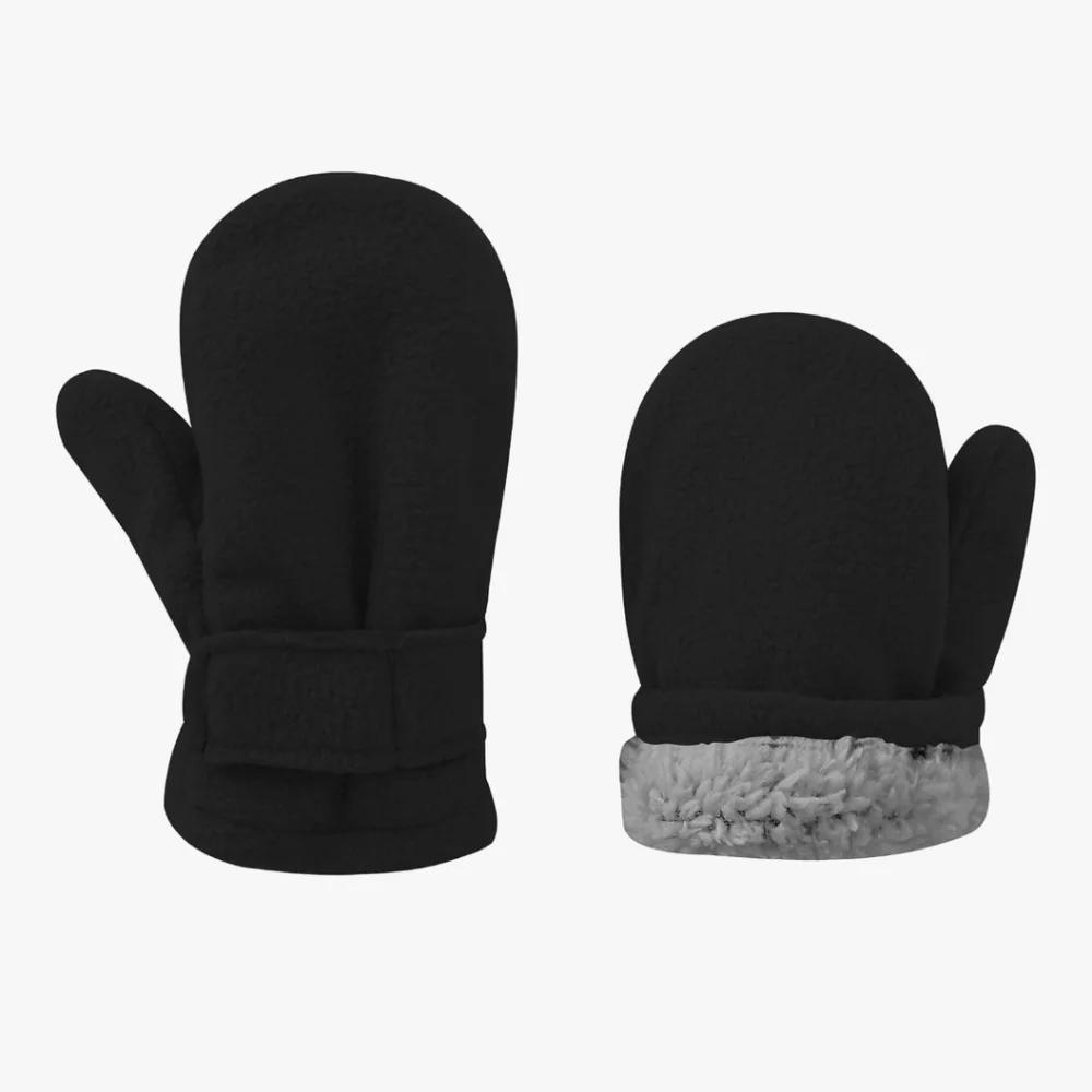Cozy Black Baby Mittens